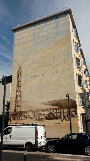 Museu Urbano Tony Garnier, mural A estação dos viajantes, Lyon, França