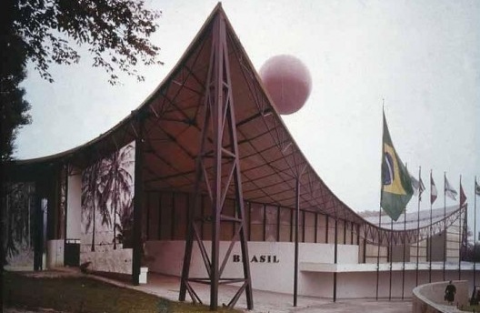 Pavilhão do Brasil na Expo Bruxelas, 1958. Arquiteto Sérgio Bernardes