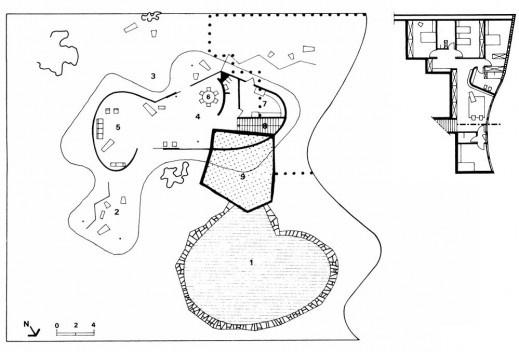 Residência Oscar Niemeyer (Casa de Canoas), Estrada de Canoas, Rio de Janeiro RJ, 1953. Plantas superior e inferior
