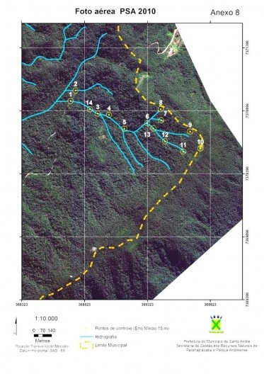 Área de nascente do rio Grande, 2010 (pontos de controle)