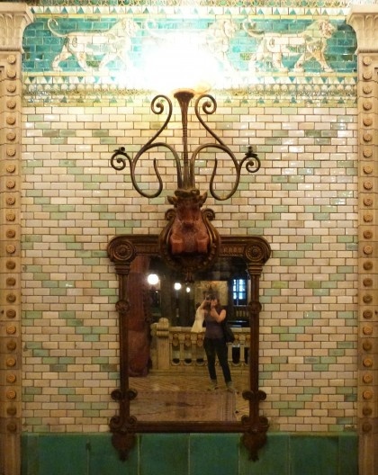 Interior da Confeitaria Colombo e espelho do salão assírio do Teatro Municipal