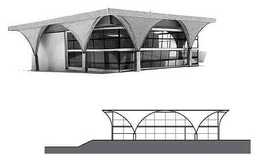 Casa José Vieitas Neto, maquete e elevação, 1969