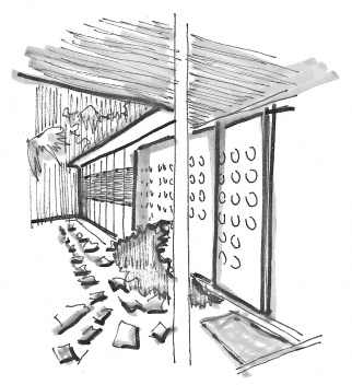 Paneles tipo “sándwich” en la fachada principal de la casa