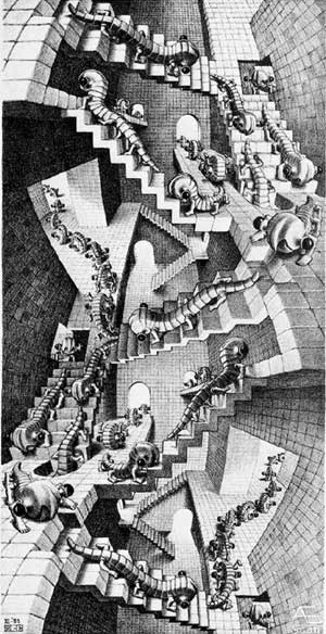 M.C. Escher, Escadaria, 1951