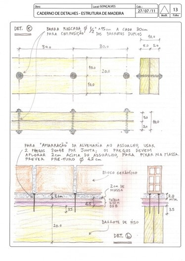 Casa em Gonçalves, desenhos de concepção estrutural, Gonçalves MG Brasil, 2012-2013. Arquiteto André Vainer / André Vainer Arquitetos