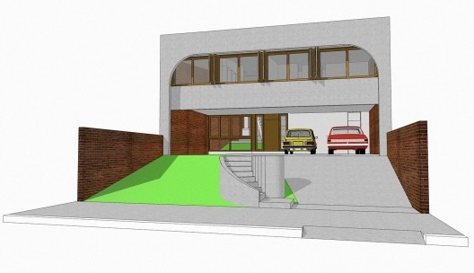 Residência Edenor Buchholz, modelagem tridimensional da situação as built na época da conclusão da obra, Porto Alegre, 1980