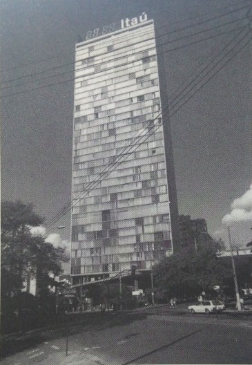 Conjunto JK, perspectiva da fachada posterior, Belo Horizonte MG Brasil, 1951. Arquiteto Oscar Niemeyer