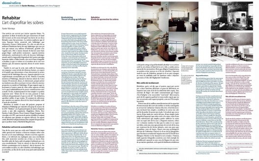 Seção Domèstica da revista espanhola Quaderns d´Arquitectura i Urbanisme, n. 259, jul./dez. 2009, p. 62-71
