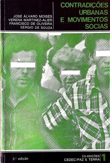 Capa do livro \"Contradições urbanas e movimentos sociais\", organização de José Álvaro Moisés