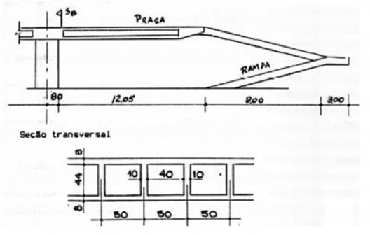 Figura 14 - Corte esquemático da laje do mezanino