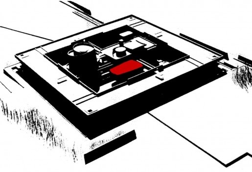 Perspectiva original com destaque do “Diamante”. Imagem apresentada no Seminário Estratégias para La Intervención Del Patrimônio Moderno. Naciones Unidas – CEPAL – Docomomo Chile, jan. 2011