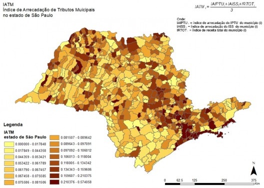 Índice de arrecadação de tributos municipais, 2018
