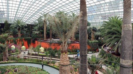 Flower Dome, vistas do Campo de Flores, Jardim Mediterrâneo, Jardim Australiano e Jardim das Olivas, Singapura