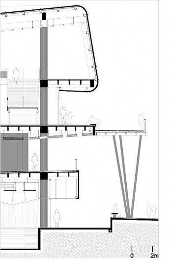 Detalle Sección por Fachada. Museo Interactivo de Ciencia y Tecnología, Parque explora. Medellín, Colombia. 2008