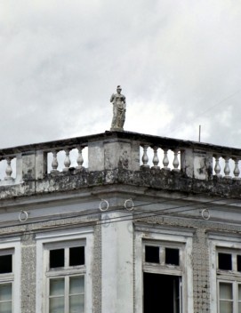 Detalhe do sobrado na esquina da Rua Félix Roque com a Rua Tomásia Perdigão
