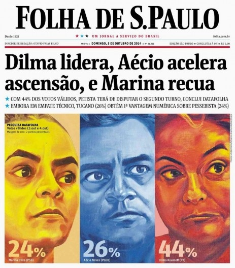 Capa do jornal Folha de S.Paulo, 5 de outubro de 2014