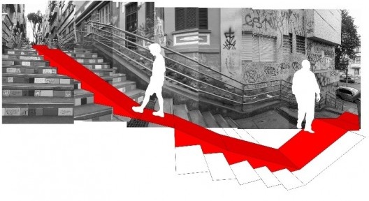 Fotomontagem Rua 24 de Maio, Porto Alegre, 2015. Proposta de intervenção Espaço Sublinhado