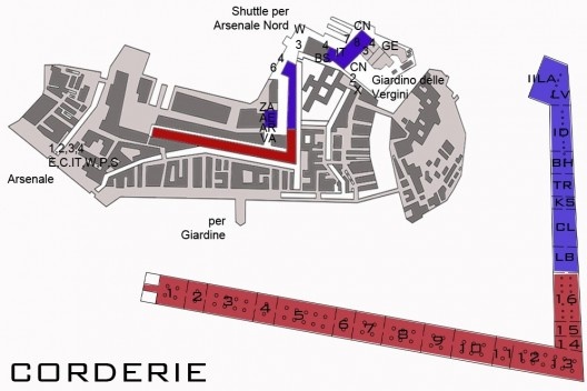 Percurso 02: Planta do Arsenale-Corderie Veneza