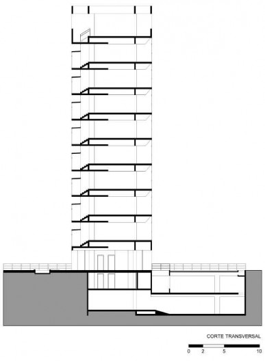 Edifício Jaraguá, corte transversal