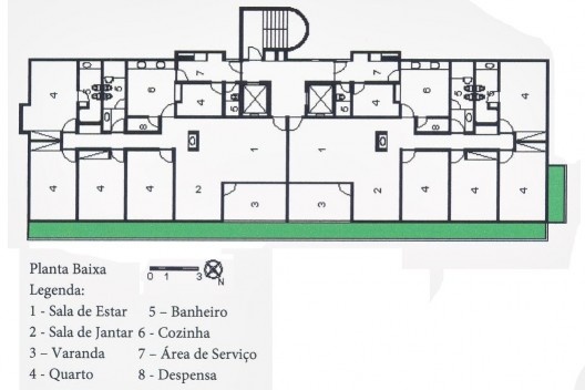 Wandenkolk Tinoco, Edifício Villa Mariana (1976), planta.