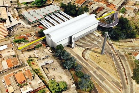 Recuperação da Estação da Lapa e Shopping Center, perspectiva do conjunto. Arquiteto João Filgueiras Lima, Lelé