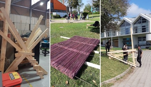 Estrutura das escadas. Piso e estrutura da plataforma