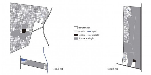 Plantas esquemáticas das terras familiares