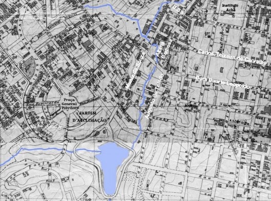 Córrego Cambuci, do lago à rua Ubá, em 1930