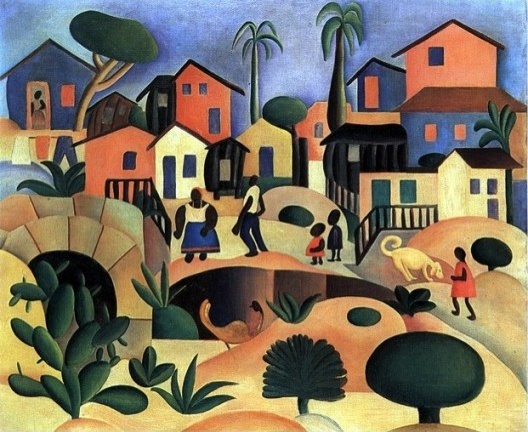 Morro da favela, óleo sobre tela, 64 x 76 cm, coleção Sérgio Fadel, Rio de Janeiro. Tarsila do Amaral, 1924