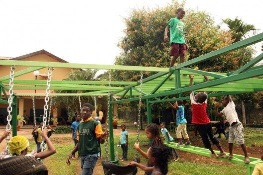New playground built with old steel structures