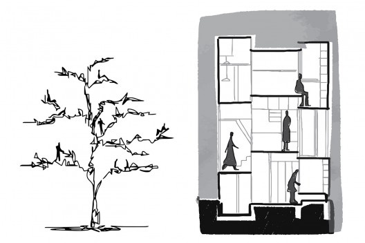 N/A House, diagrama e corte esquemático