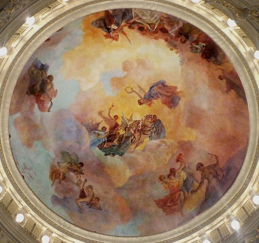 Apoteose à Música, decoração de Henrique Bernardelli para cúpula anexa ao foyer do Theatro Municipal, Rio de Janeiro, c. 1906