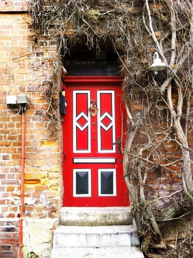 Porta no centro histórico da cidade de Lüneburg, Alemanha