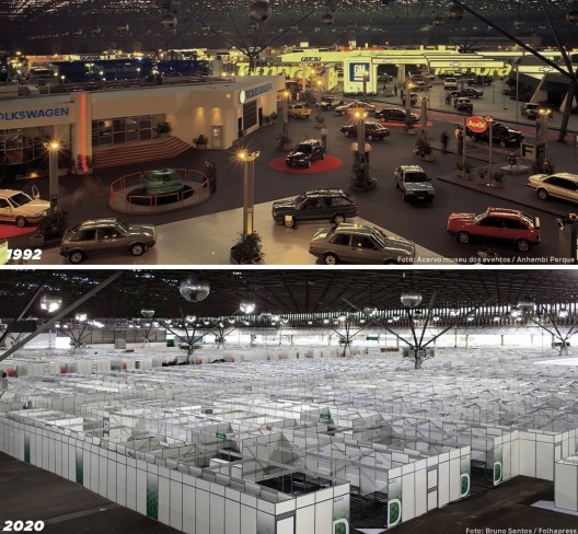 Pavilhão de Exposições do Anhembi ocupado pelo hospital de campanha para tratamento da Covid-19