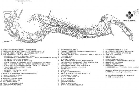 Planta geral do Parque do Flamengo, 1965