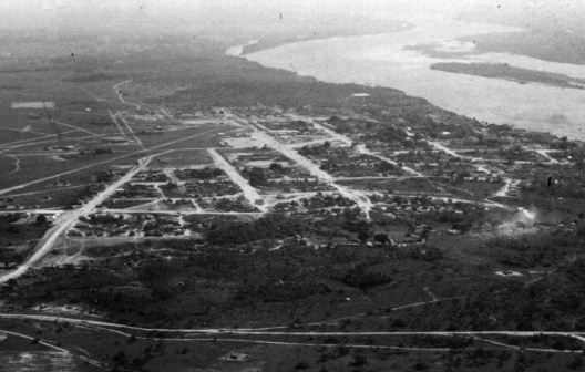 Vista aérea do antigo assentamento de Boa Vista, em 1945