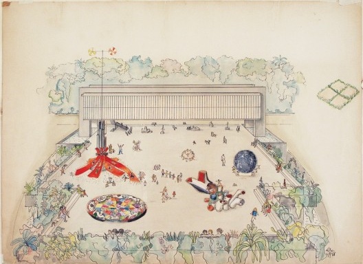 Estudo para ocupação do Belvedere com uma exposição-brinquedo para as crianças