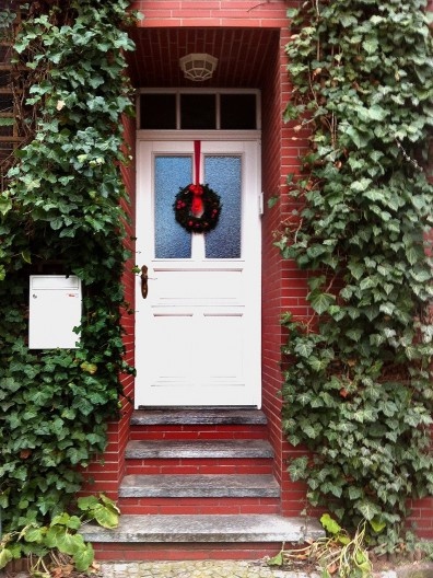 Porta no centro histórico da cidade de Lüneburg, Alemanha