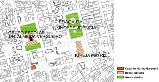 Mapa de localização do Casarão Norma Barsotini