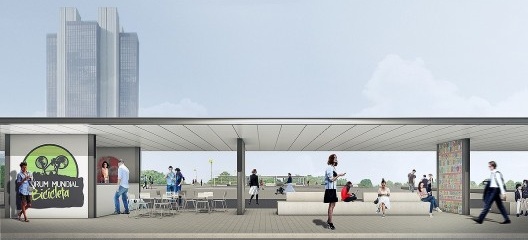 Módulo de parada de ônibus e quiosques. Concurso Passagens sob o Eixão. Menção honrosa 03