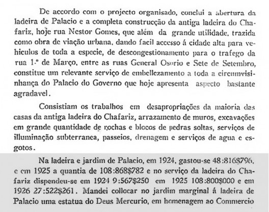 Trecho da mensagem do Governo Florentino Avidos, de 1928, p. 279
