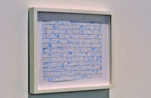 Nicolas Robbio, Sem titulo, 2007, Grafite azul sobre papel, 29 x 33 cm