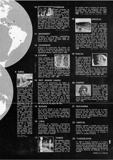 Elenco dos países que receberam missões de assistência técnica para os seus bens culturais entre 1965 e 1968.