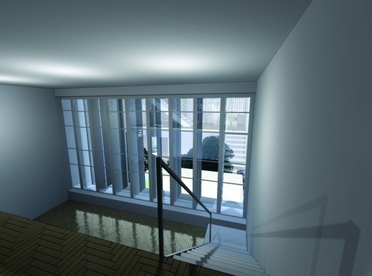 Janela com brises na fachada norte. Casa-atelier de Samson Flexor. São Paulo. Rino Levi, 1951.