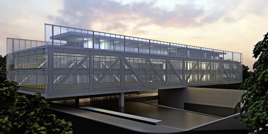 Perspectiva externa. Projeto Final. Concurso para a sede da CNM em Brasília. Primeiro colocado