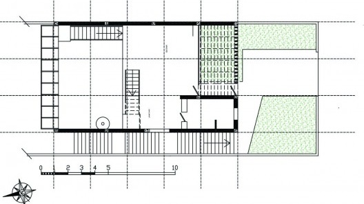Modulação da planta-baixa da casa-atelier de Samson Flexor. São Paulo. Rino Levi, 1951.