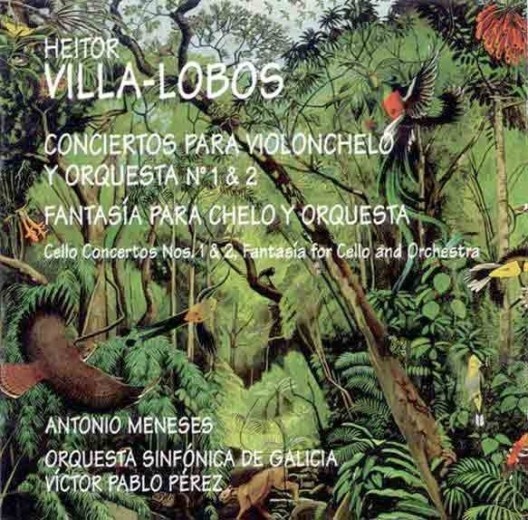 Capa do CD: Orquestra Sinfónica de Galicia - Heitor Villa-Lobos: Conciertos para Violonchelo y Orquestra n° l e 2. França, Auvidis, 1999