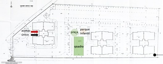 Edifício Dr. José Humberto Rodrigues da Cunha, planta das áreas coletivas, Uberaba MG Brasil