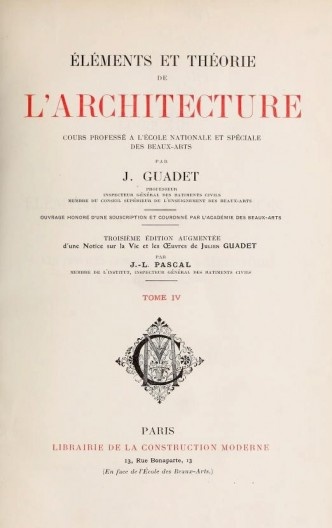 Capa de Eléménts et théorie de l'architecture, edição de 1900