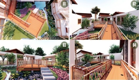 Projeto de paisagismo do pátio interno